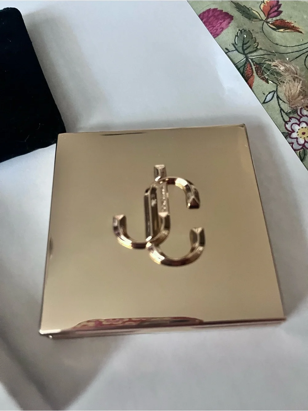 Jimmy Choo Logo Compact Mirror with Velvet Pouch